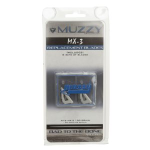 Muzzy 320MX3 Steel Replacement Blades, MX-3 100gr, 9pk - Silver, 3 Blade Broadhead Accessory