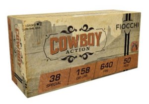 Fiocchi 38CA Cowboy Action Pistol 38SPL 158GR LRNFP 640FPS