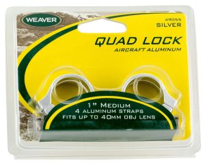 Weaver 49056 Quad Lock Detachable Rings 1 In High Silver Aluminum