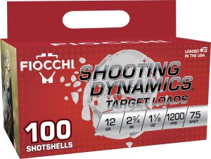 Fiocchi 12SDB187 Shooting Dynamics 12Gauge 2.75" 1 1/8oz 7.5Shot 100 Per Box/2 Case