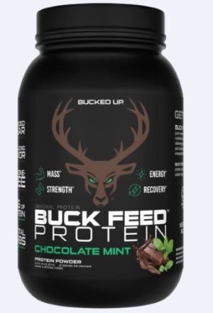 Bucked Up Buck Feed Protein Chocolate Mint 30 Serving Tub