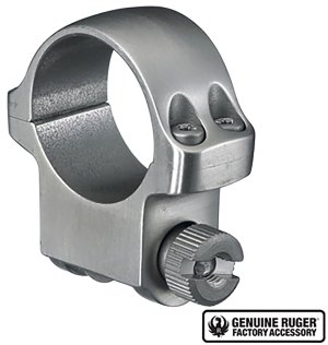 Ruger 90282 1 In Medium Stainless Scope Ring 42mm Objective