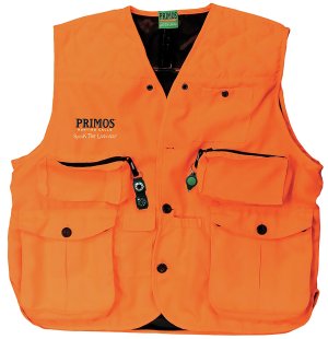 Primos 65702 Gunhunter's Vest Large Blaze Orange Waterproof Capacity 2