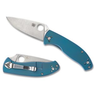 Spyderco C122TIBLP Tenacious Blue 8Cr13MoV Stainless Blade Knife