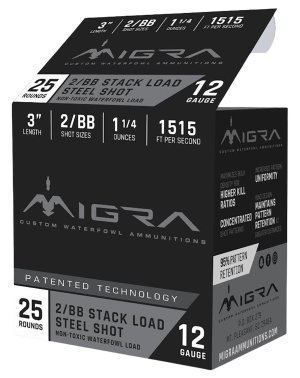 Migra Ammunitions Staxd M12SS2BB 12 Gauge 3.00 In 1-1/4oz #2 BB Shot