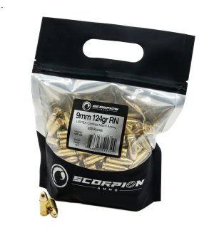 SCORPION AMO 9mm 124gr TMC RN USPSA Match 200-Rounds