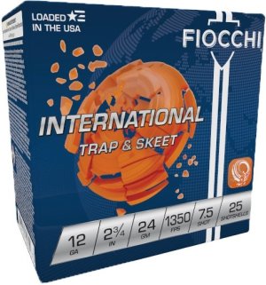 FIOCCHI International Trap & Skeet 12Ga 2.75" #7.5 Lead 25rd Box Shotshells
