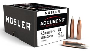 Nosler 6.5mm/264 Caliber 140 grain AccuBond Bullets (Per 50) 57873