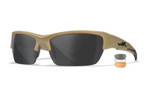 Wiley X Valor CHVAL06T Matte Tan Frame Smoke Gray/Clear/Light Rust Lens