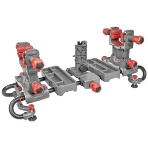 Tipton Ultra Gun Vise 110011 - Rugged, Versatile, Adjustable, with AR Vise Block & Accessory Trays, Gray/Red