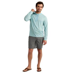 HUK Drift Performance Hoodie Long Sleeve Tech Heron Blue S