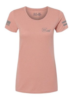 Glock GIRL FLAG TEE L Pink Short Sleeve Cotton Flag Graphic AP96364