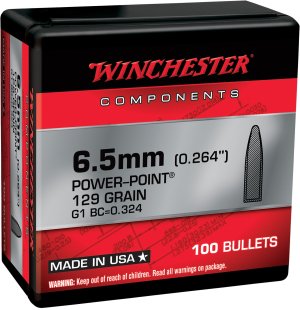 Winchester WB65PP129X Power-Point 6.5 Creedmoor 129gr Ammo 100/Box