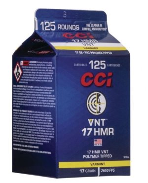 C.C.I. 923CC 17 HMR 17gr VNT Rimfire Ammo 125rd Box