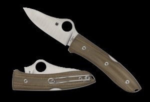 Spyderco SpyOpera 2.67 In M390 Blade Brown Canvas Micarta
