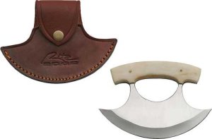 SZCO Supplies Rite Edge Ulu 6In Bone Handle Leather Sheath