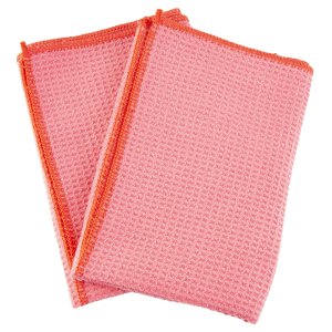 KleenBore Waffle Weave MicroFiber Red Cloths 16x16 Size 2/ct