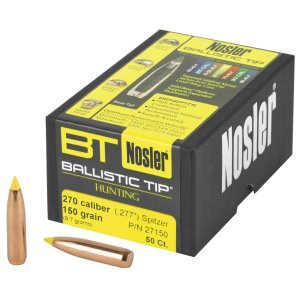 Nosler 27150 .270 Caliber 150 Grain Spitzer Bullets 50 Count