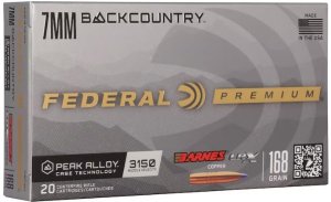 Federal Premium P7BCLRX1 7mm Backcountry 168gr Barnes LRX Copper 20/Box