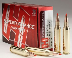 Hornady Superformance Varmint 243 Winchester 75 gr V-Max 20 Rds 83433