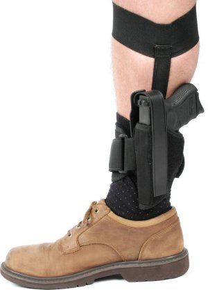 Blackhawk 40AH10BKL Ankle Holster Size 10 Black Cordura Left Hand