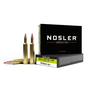 Nosler Ballistic Tip Rifle Ammunition 28 Nosler 160 gr. BT SP 20 rd.