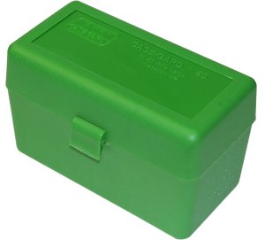 MTM Case-Gard RL5010 Ammo Box 50 Rounds Green Polypropylene Flip-Top