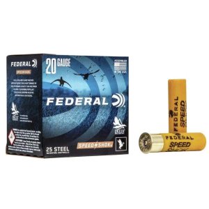 Federal Premium Speed-Shok 20 Gauge 3" 7/8oz Steel Shotshells - 25 Rounds, High-Velocity, Waterfowl Ammo