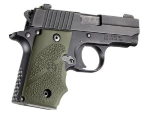 Hogue Sig P238 Rubber Grips w/ Finger Grooves Olive Drab Green 38001