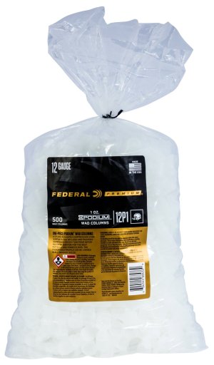 Federal 12P1 Podium Wad 12 Gauge 1oz White Plastic 500 Count