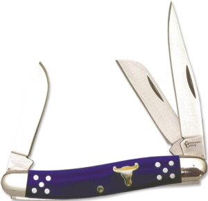 ABKT CC0001BL 3.75In Closed 2.5In Blade Blue Delrin Handle 440SS