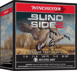 Winchester Ammo XBS12LBB Blind Side 2 12 Gauge 3.50" 1 5/8 oz 1400 fps BB Shot 25 Bx/10 Cs