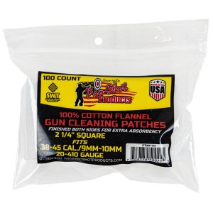 Pro-Shot 100% Cotton Flannel Patches .38-.45 Cal 100/ct