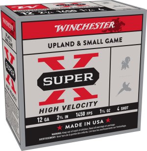 Winchester X12HV4 Super X 12Ga 2.75" 1.25oz 4Shot 1450fps 25/Box