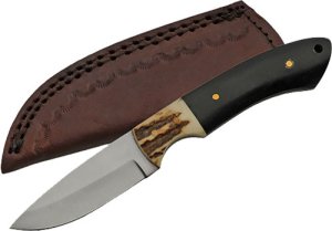 SZCO Horn Stag Hunting Knife Model 203379 3" Stainless Steel Blade