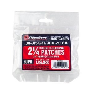 KleenBore Cotton Flannel Patches .38-.45 Caliber 2 1/4" 50 Pack