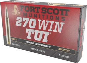 Fort Scott Munitions 270-130-SCV2 .270 Win 130GR Solid Copper 20rd