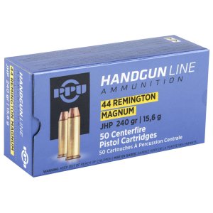 PPU PPH44MH Handgun 44RemMag 240gr Jacketed Hollow Point 50 Per Box/10 Case