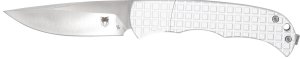 CobraTec CTCLNHRSIL Cyclone 3" D2 Blade 4" White Aluminum Handle Knife