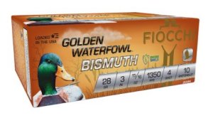 Fiocchi 283GB4 Golden Waterfowl 28ga 3" 1350FPS Bismuth #4 10rd Box