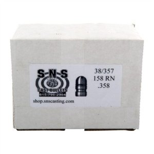 SNS Cast Bullets 38 Caliber 158Gr Lead Round Nose 500 Box
