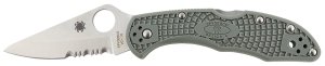 Spyderco C11PSFG Delica 4 2.88" Part Serrated VG-10 Blade Foliage Green