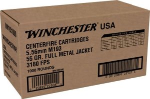 Winchester USA WM1931000 5.56 NATO 55gr FMJ 1000rd Case