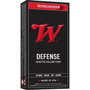 Winchester USA40JHP 40 S&W 180 Grain Jacketed Hollow Point 50 Rounds