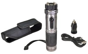PSPI ZAPL 1,000,000V Silver Rechargeable Stun Flashlight