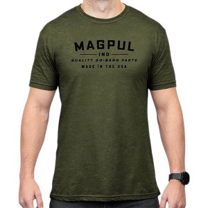 Magpul MAG1112-317-S Go Bang Parts CVC T-Shirt Small Olive Drab Heather