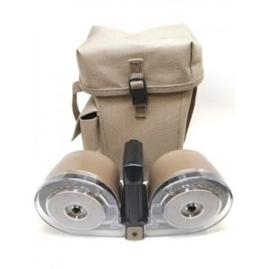 RWB AR15 100-Round Dual Drum Magazine Tan Clear Front AR100T