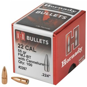 Hornady 2267 .224 55 gr FMJ-BT 100 ct