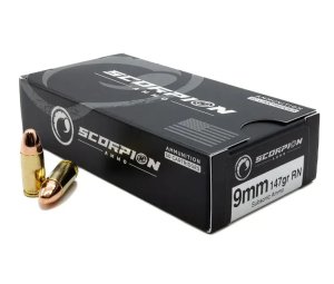 SCORPION AMO SUBSONIC 9MM 147GR TMC-RN 50RD BOX ( 20 BOXES PER CASE)