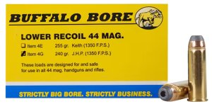 Buffalo Bore 4G20 44 Rem Mag 240gr JHP Low Recoil Ammo 20 Rounds